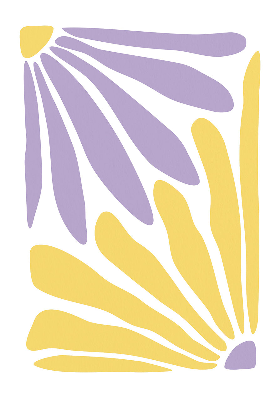 Floral Daisy Lilac Yellow Print