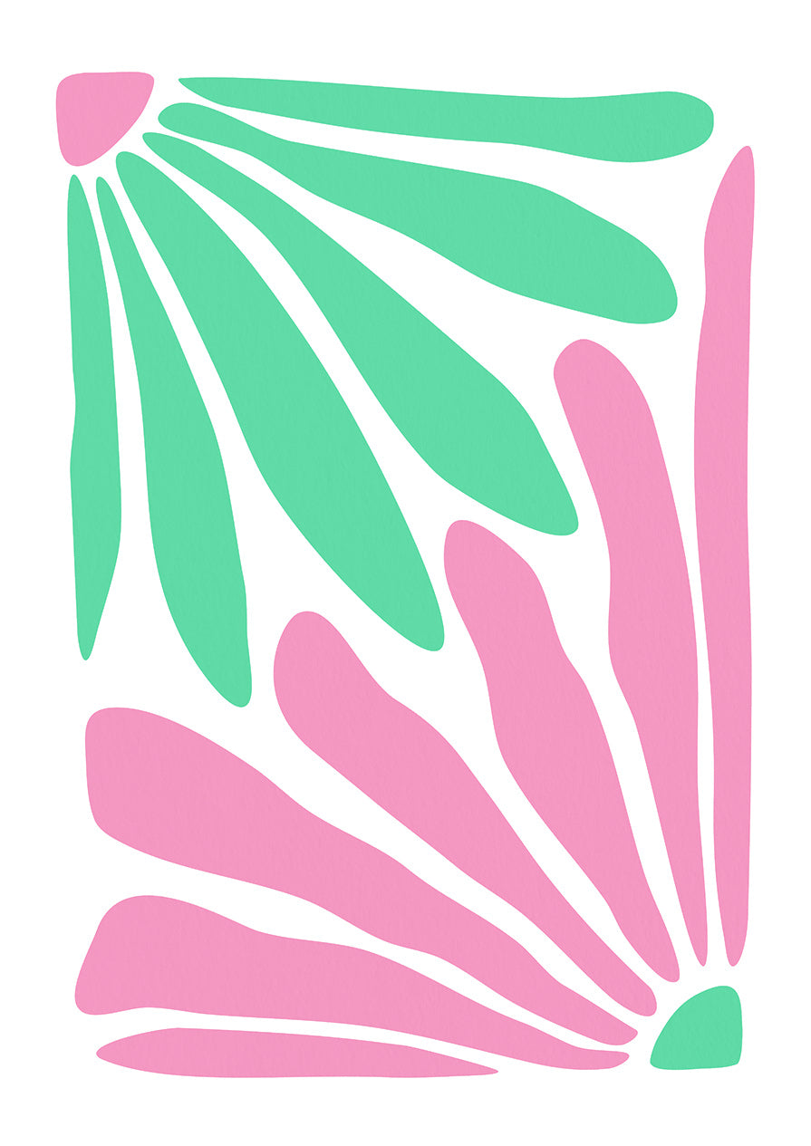 Floral Daisy Mint Pink Print